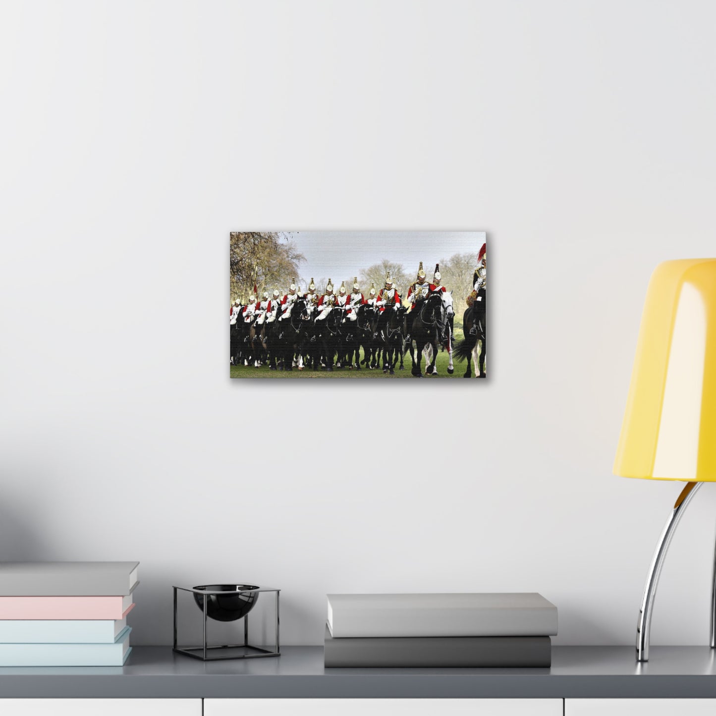 British Household Cavalry Canvas Print — "Yesterday, Today, and Tomorrow the British Household Cavalry Rides"
