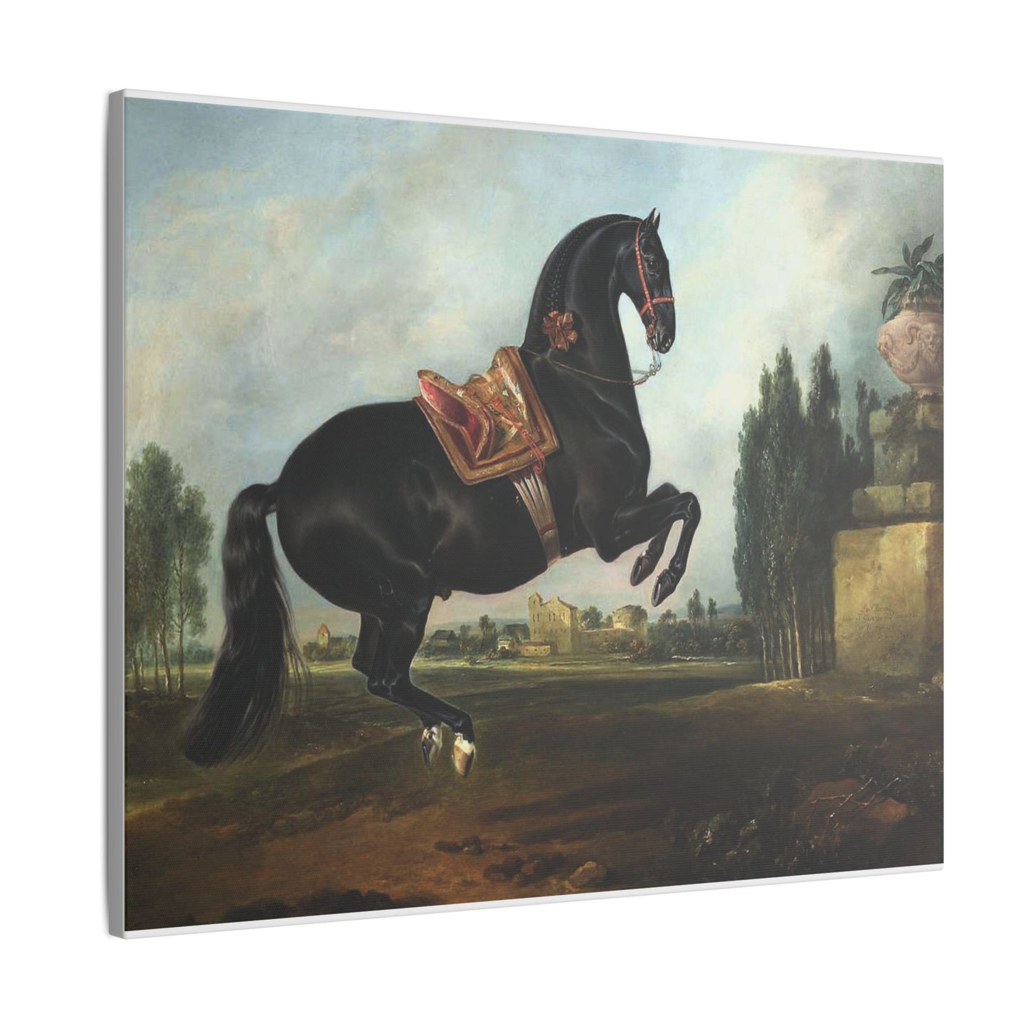 Equestrian Art Canvas Print – Majestic Black Horse, Gitano, Wall Decor