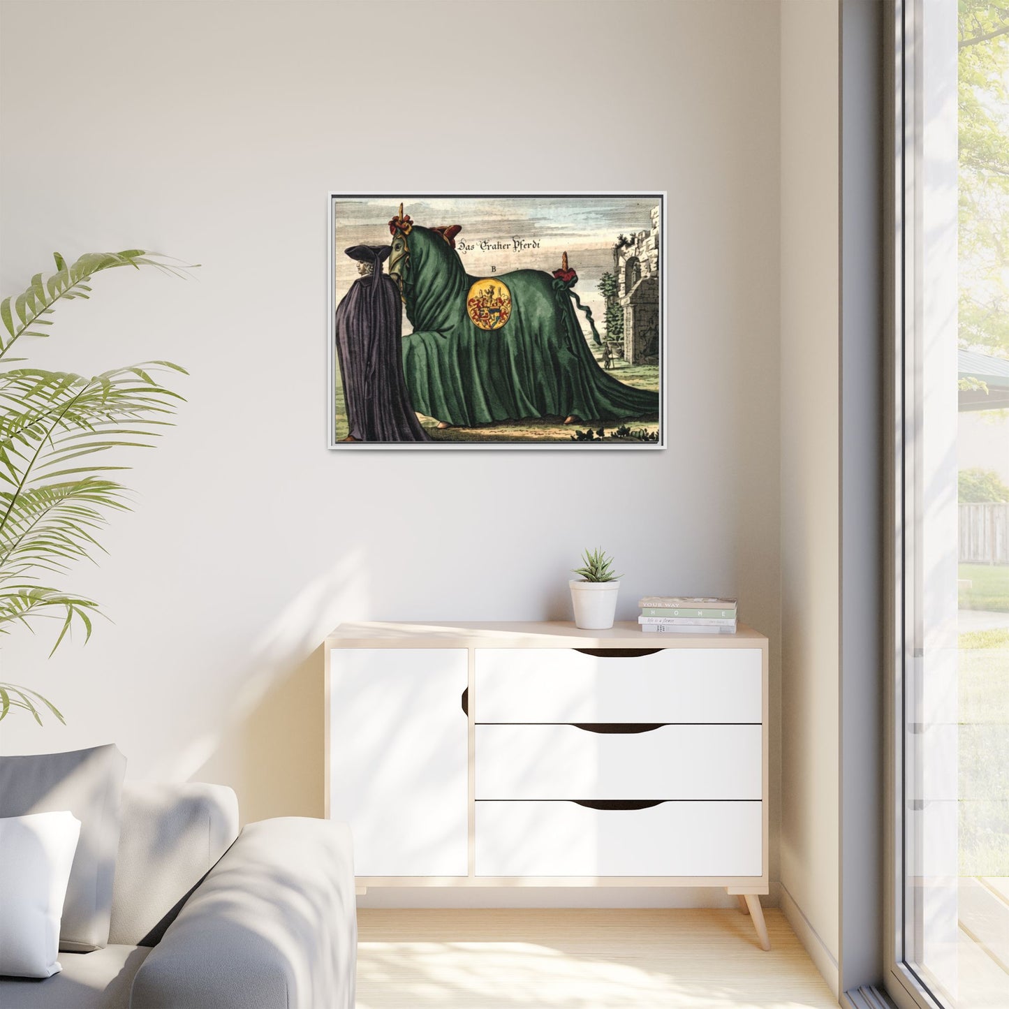 Framed Matte Canvas — 'Graher Pferdi' Parade Horse Illustration