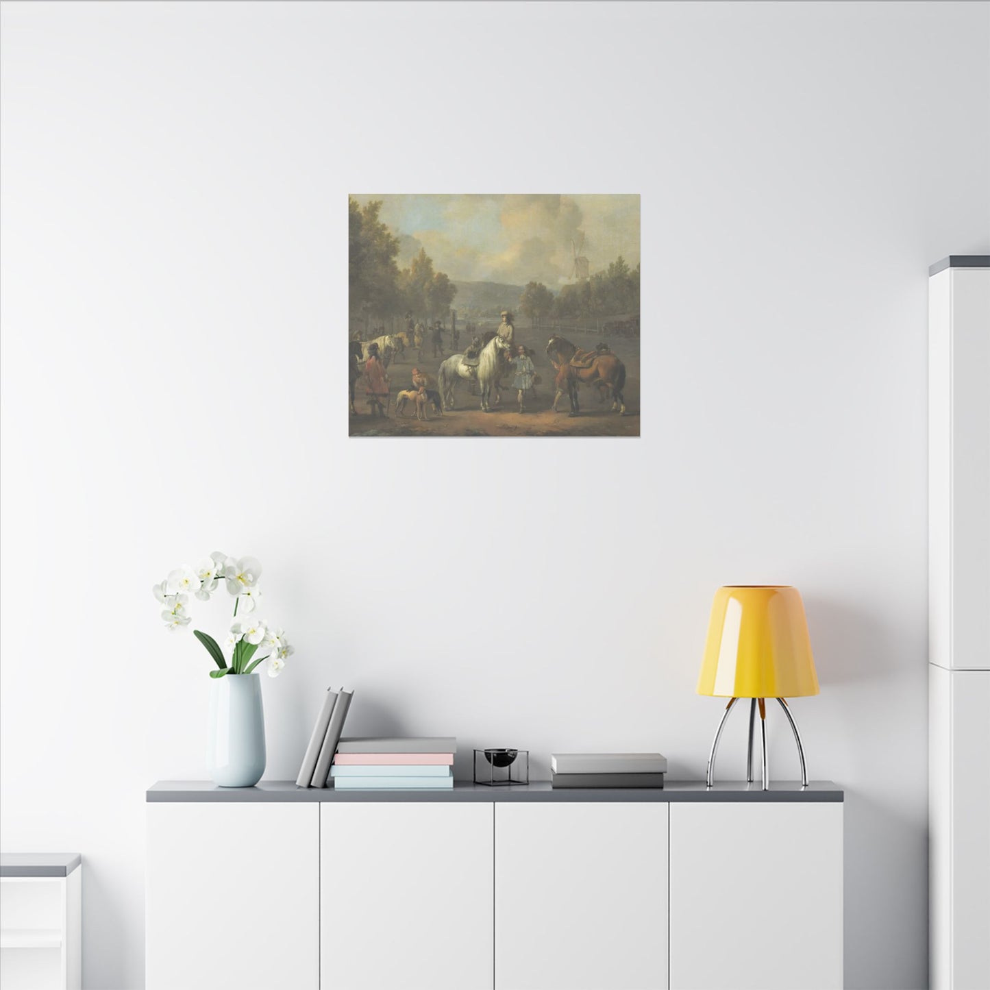 Equestrian Canvas Print — 18th‑Century Horses of the Cavalry School (Matte Stretched)