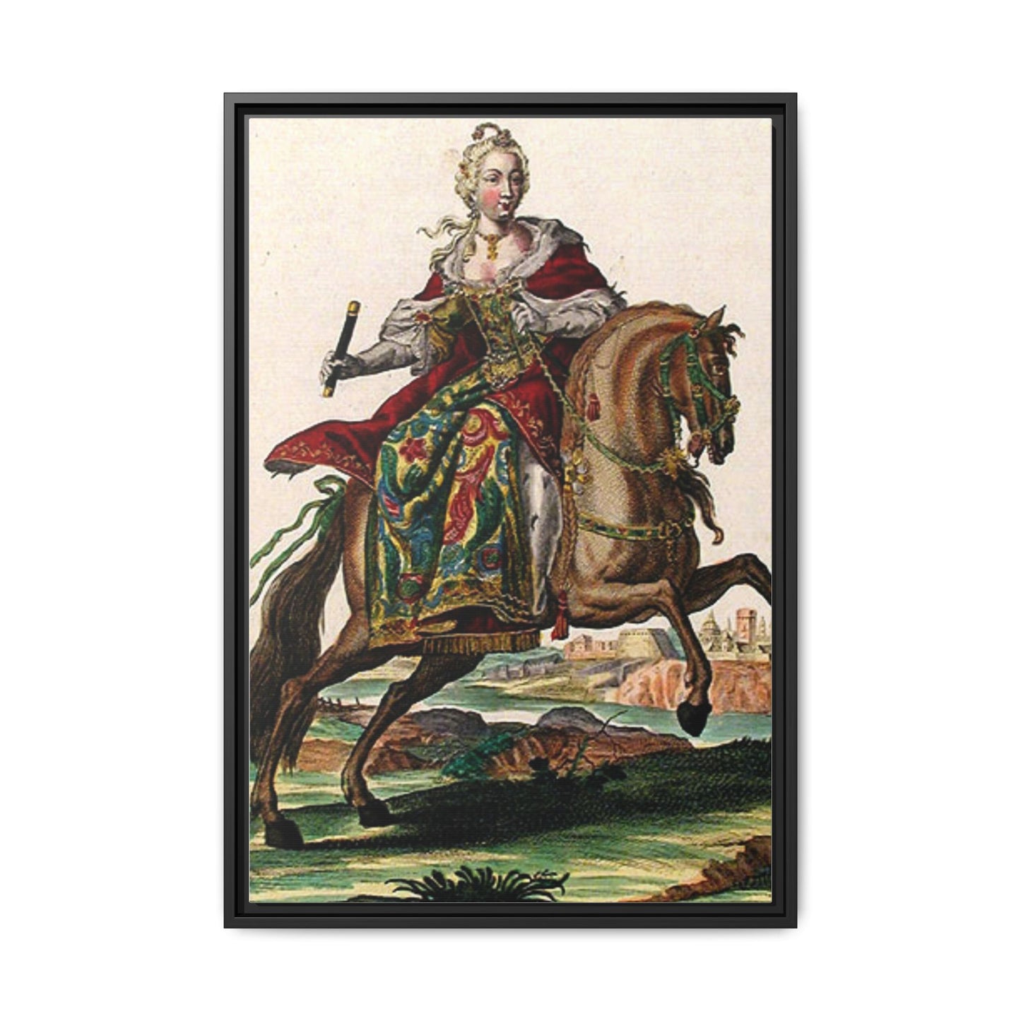 Framed Equestrian Canvas — Maria Anna Archiducissa Austriae Wall Art
