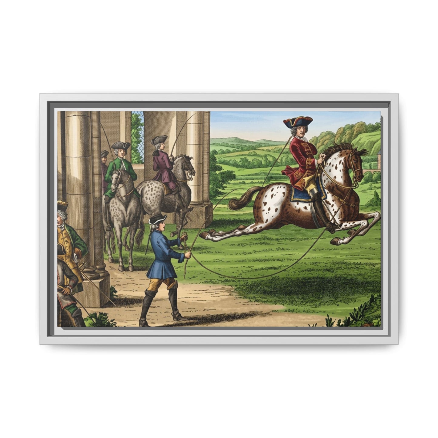 Equestrian Capriole Matte Canvas Print — Framed Historical Horse Art