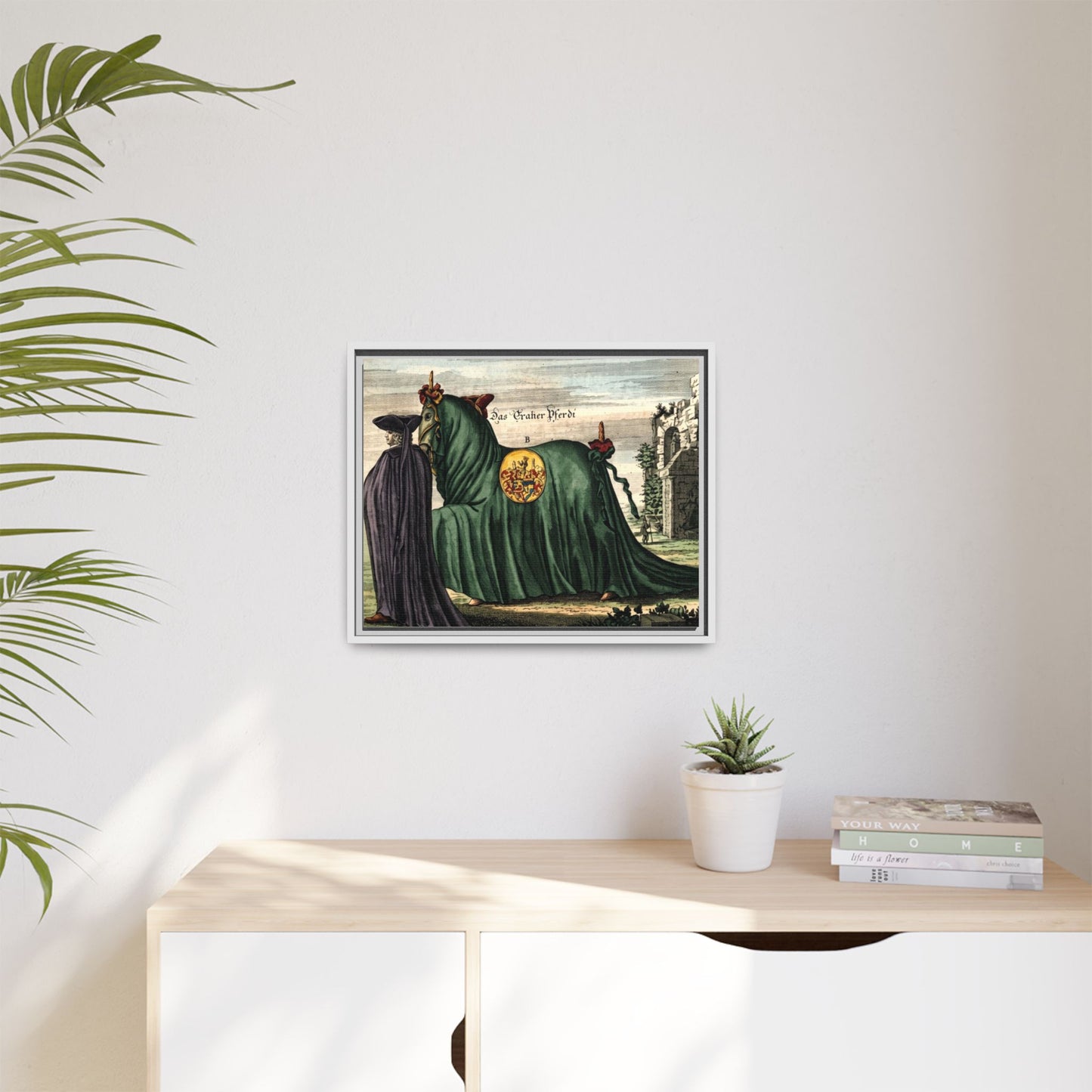Framed Matte Canvas — 'Graher Pferdi' Parade Horse Illustration