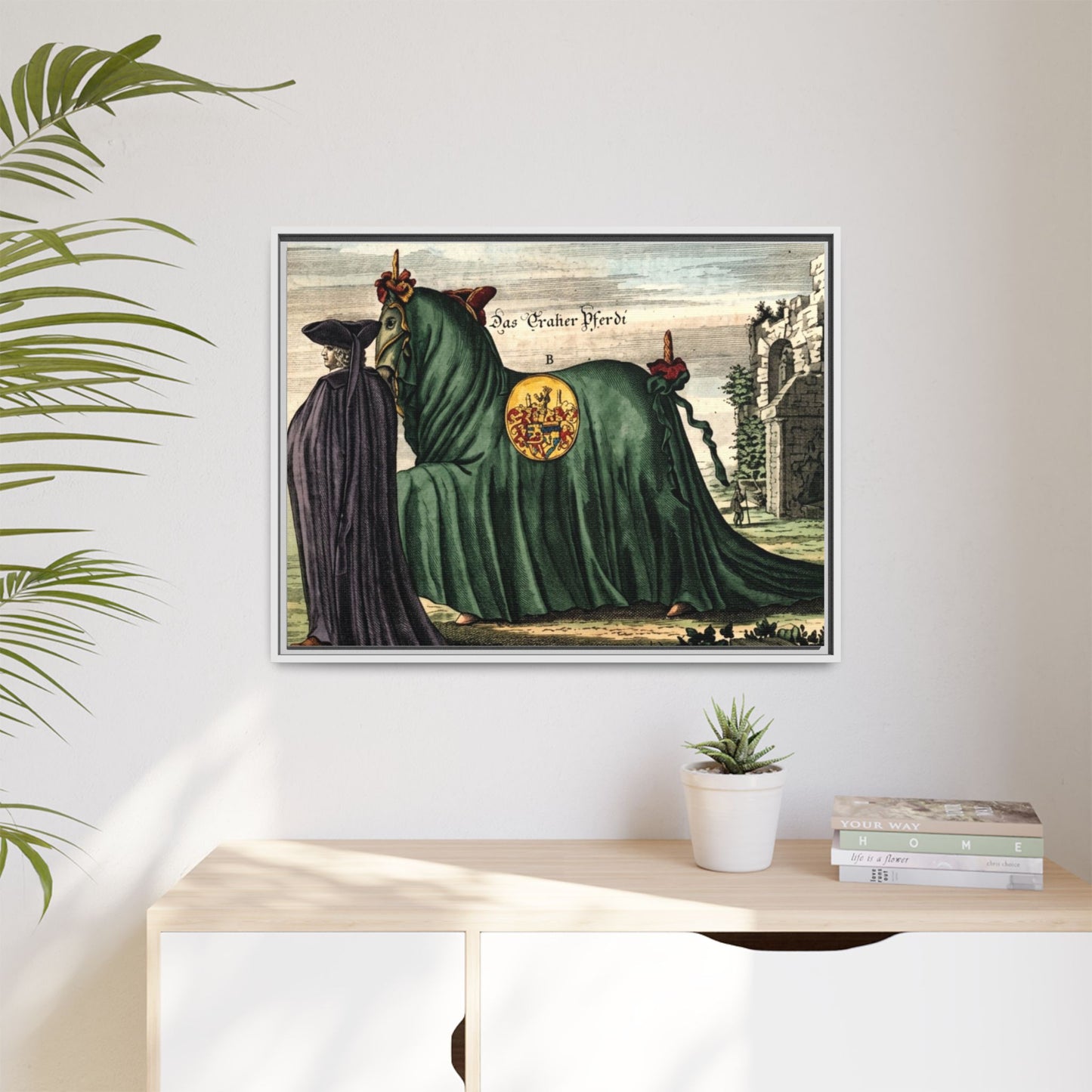 Framed Matte Canvas — 'Graher Pferdi' Parade Horse Illustration