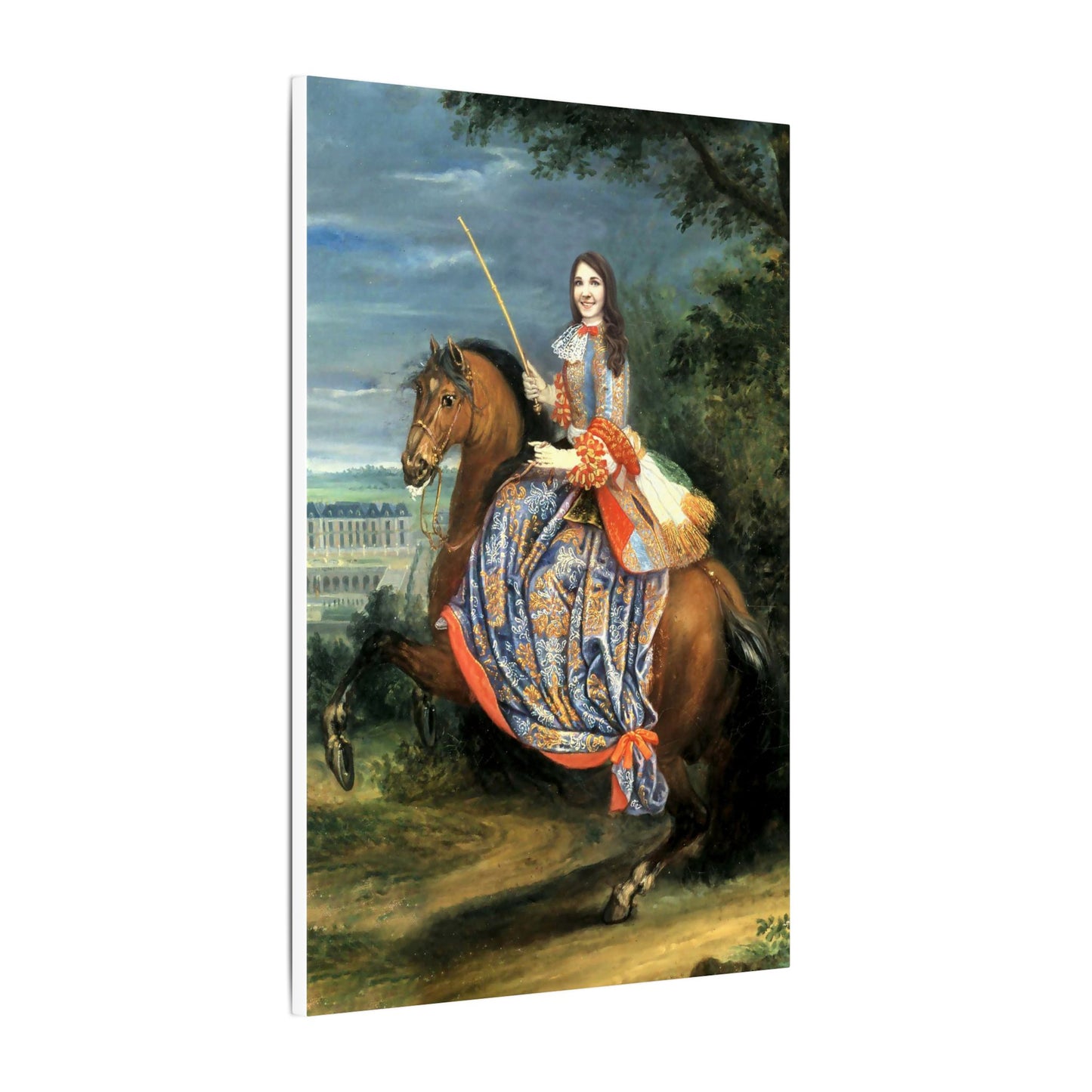 Equestrian Portrait Canvas Print — Lady on Horse Matte Stretched Wall Art