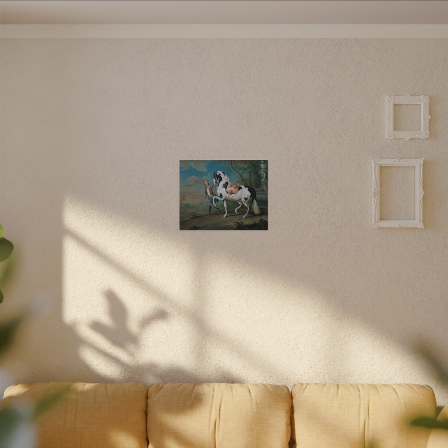 Vintage Piebald Stallion Matte Canvas — 'Stableboy with Piebald Stallion' Horse Portrait