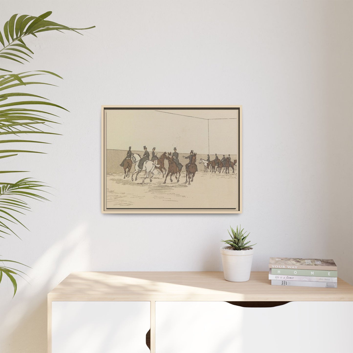 Parisian Riding School 1800s Matte Canvas Framed Wall Art