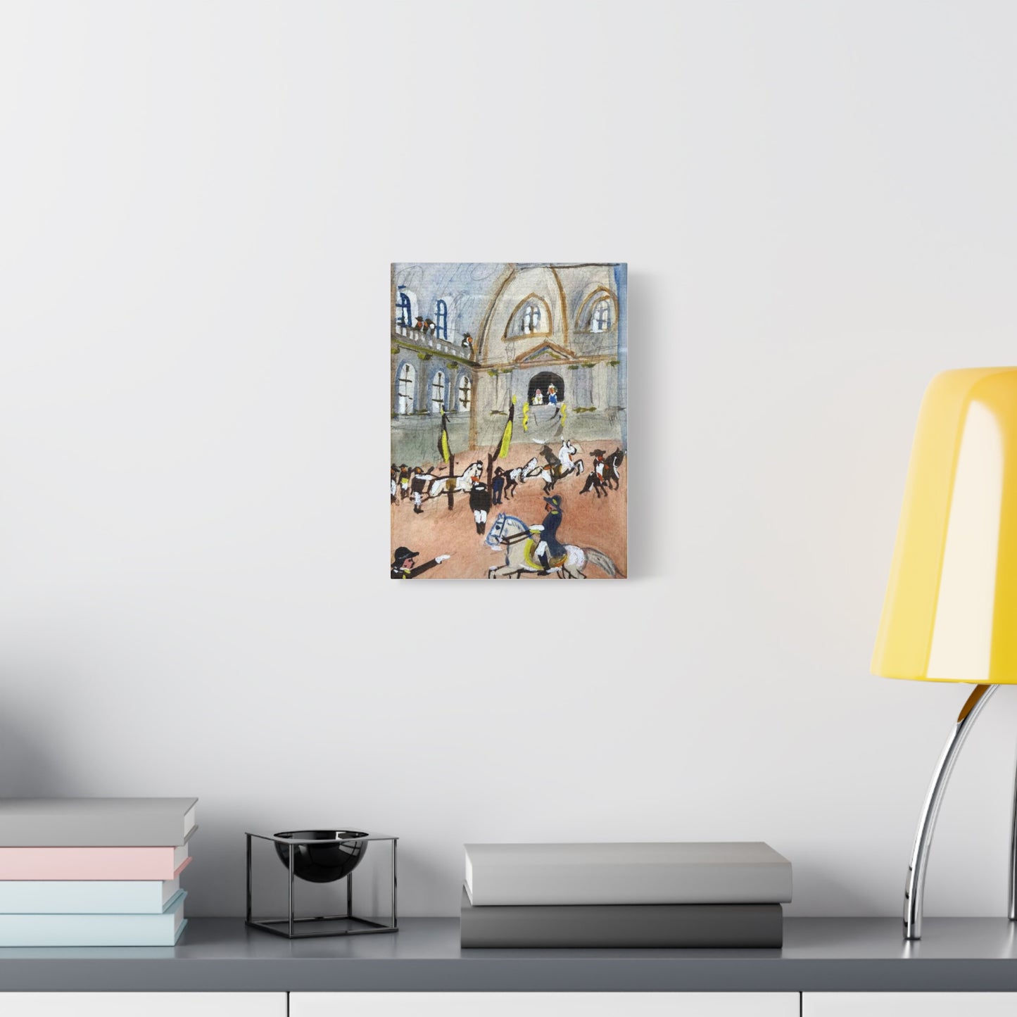 Spanish Riding School Equestrian Canvas Art — Vintage Horse Parade Matte Stretched Canvas