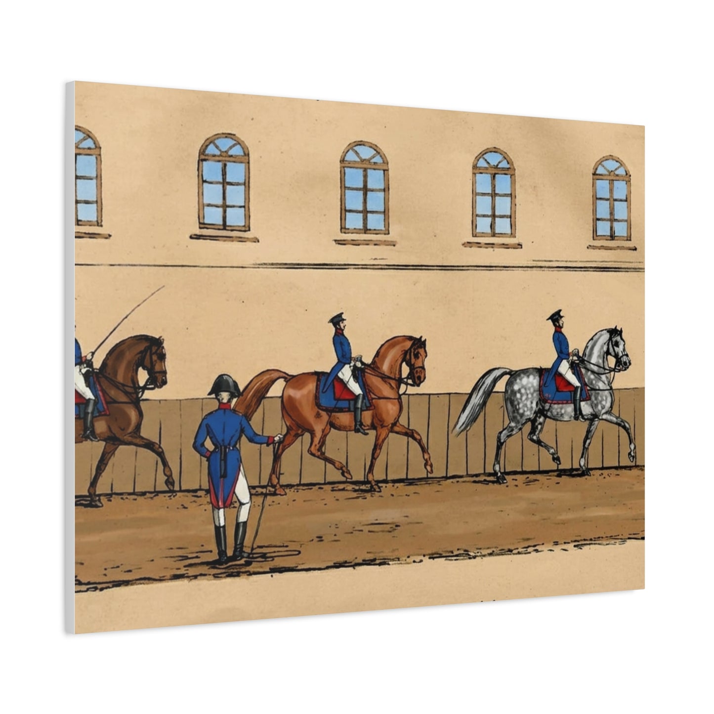 1830s French Riding School Matte Canvas Wall Art — Stretched 1.25"