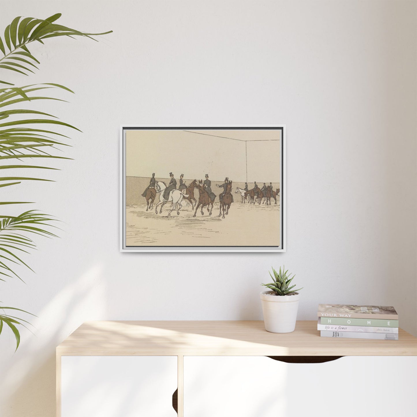 Parisian Riding School 1800s Matte Canvas Framed Wall Art