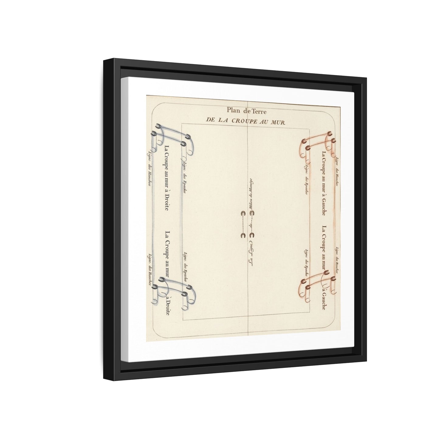 Renaissance Equestrian Pattern Matte Canvas Frame