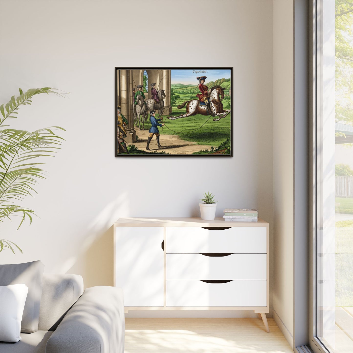 Equestrian Capriole Matte Canvas Print — Framed Historical Horse Art