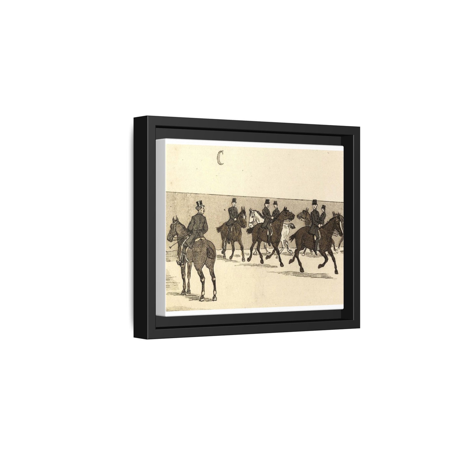 French Riding School Instructor Mounted Matte Canvas Framed