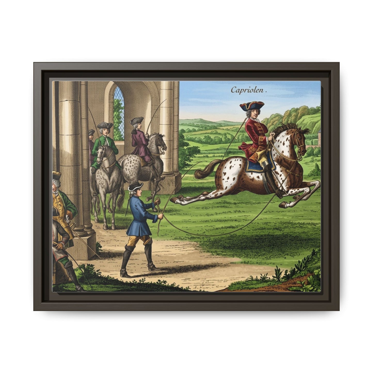 Equestrian Capriole Matte Canvas Print — Framed Historical Horse Art