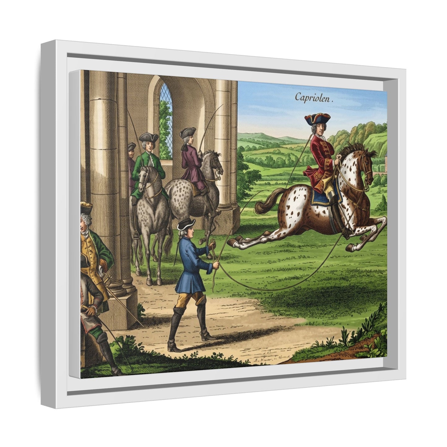 Equestrian Capriole Matte Canvas Print — Framed Historical Horse Art