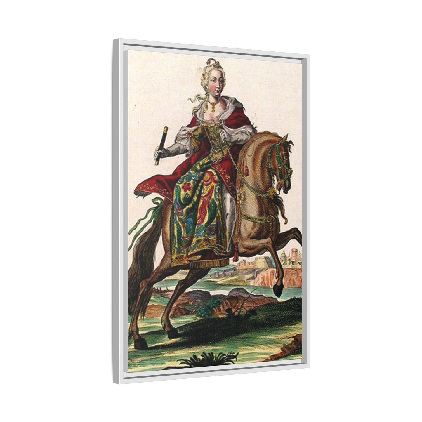 Framed Equestrian Canvas — Maria Anna Archiducissa Austriae Wall Art