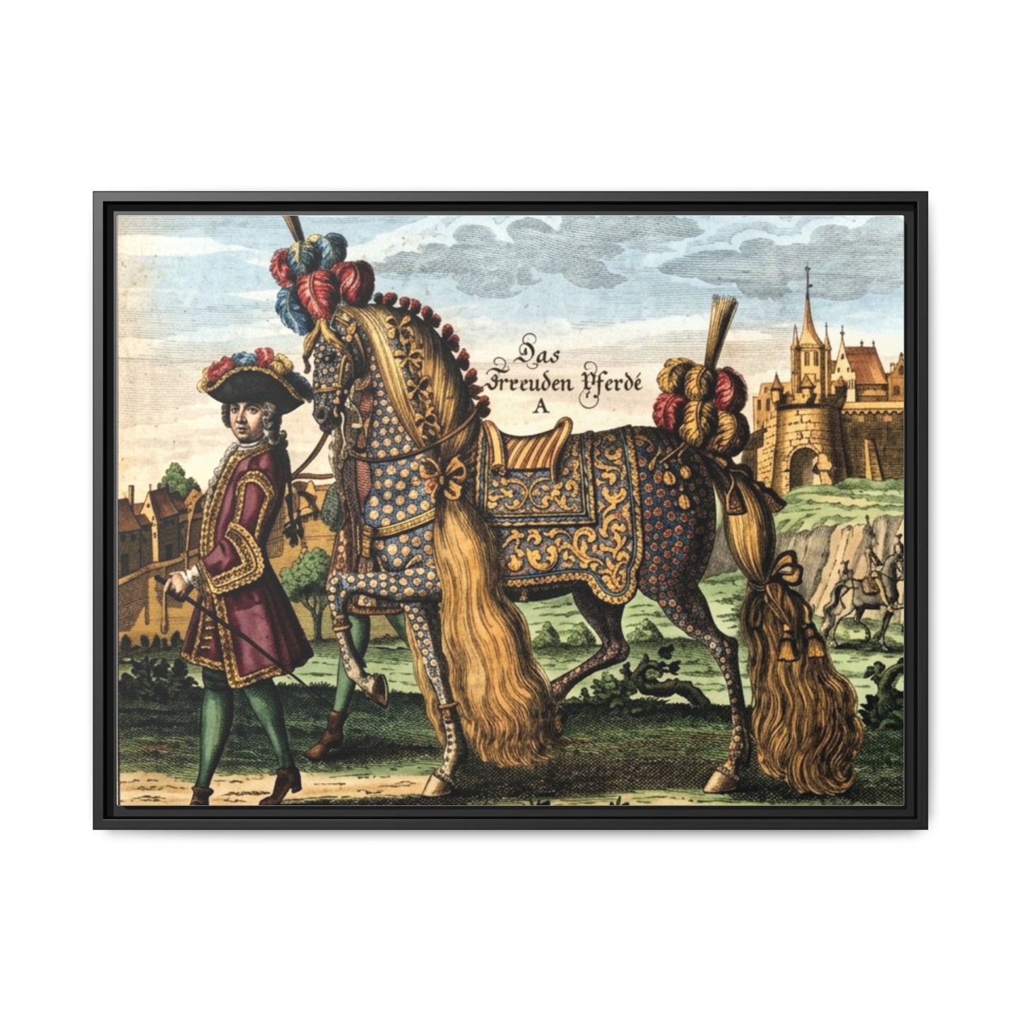 Das Freuden Pferde Matte Canvas Print — Framed Decorative Horse Art
