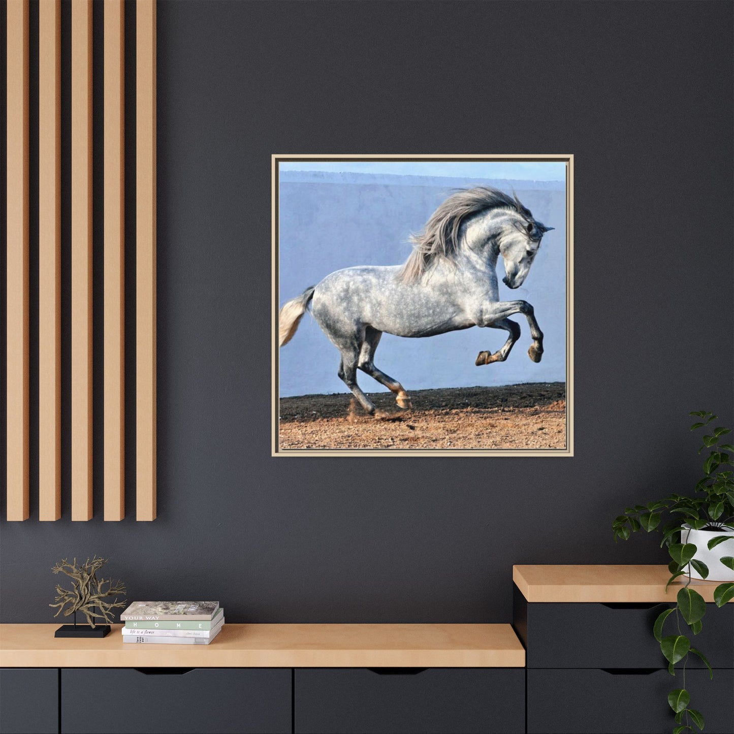 Canvas Print - Andalusian Stallion in Spirited Play