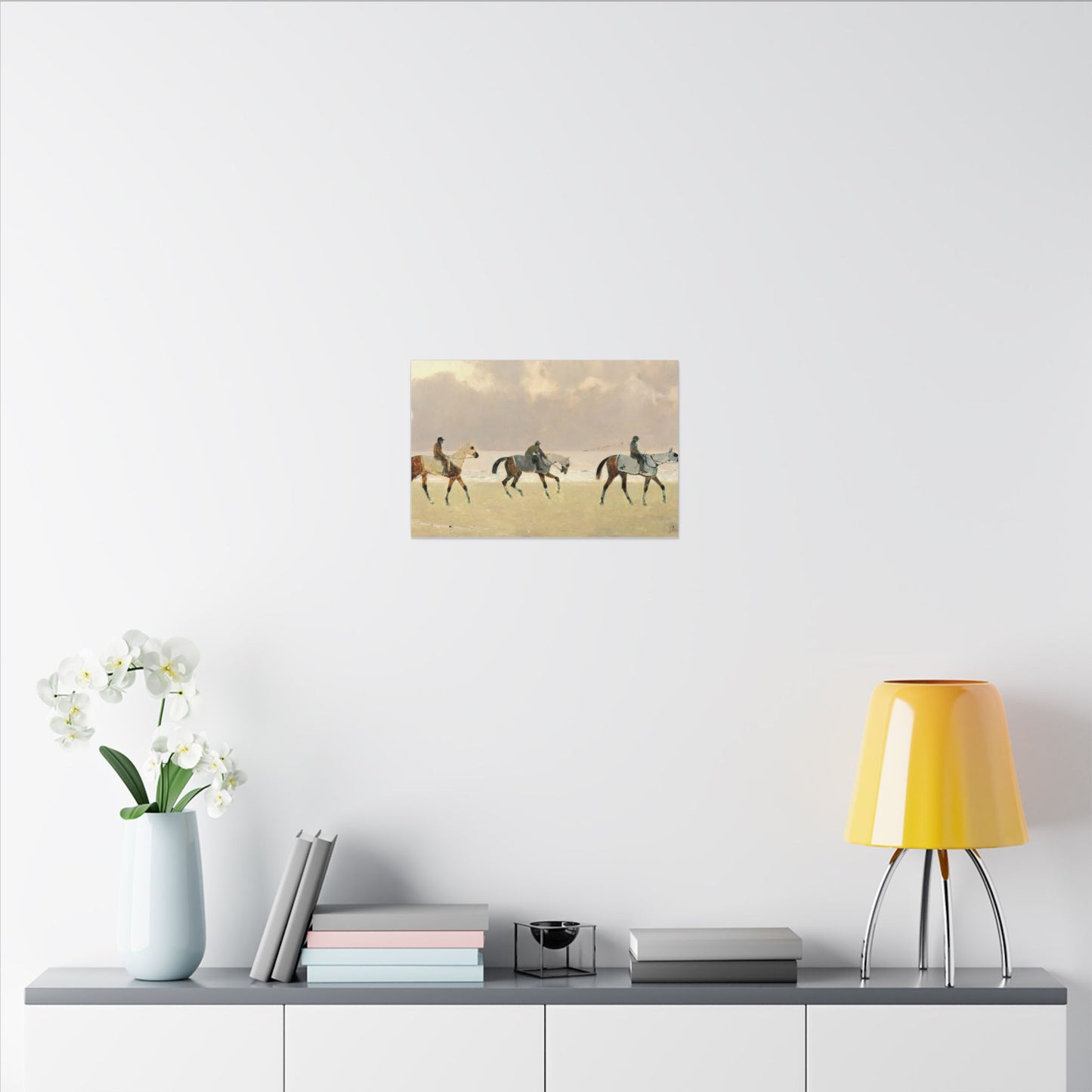 Equestrian Beach Ride Stretched Canvas — Riders on the Beach at Dieppe