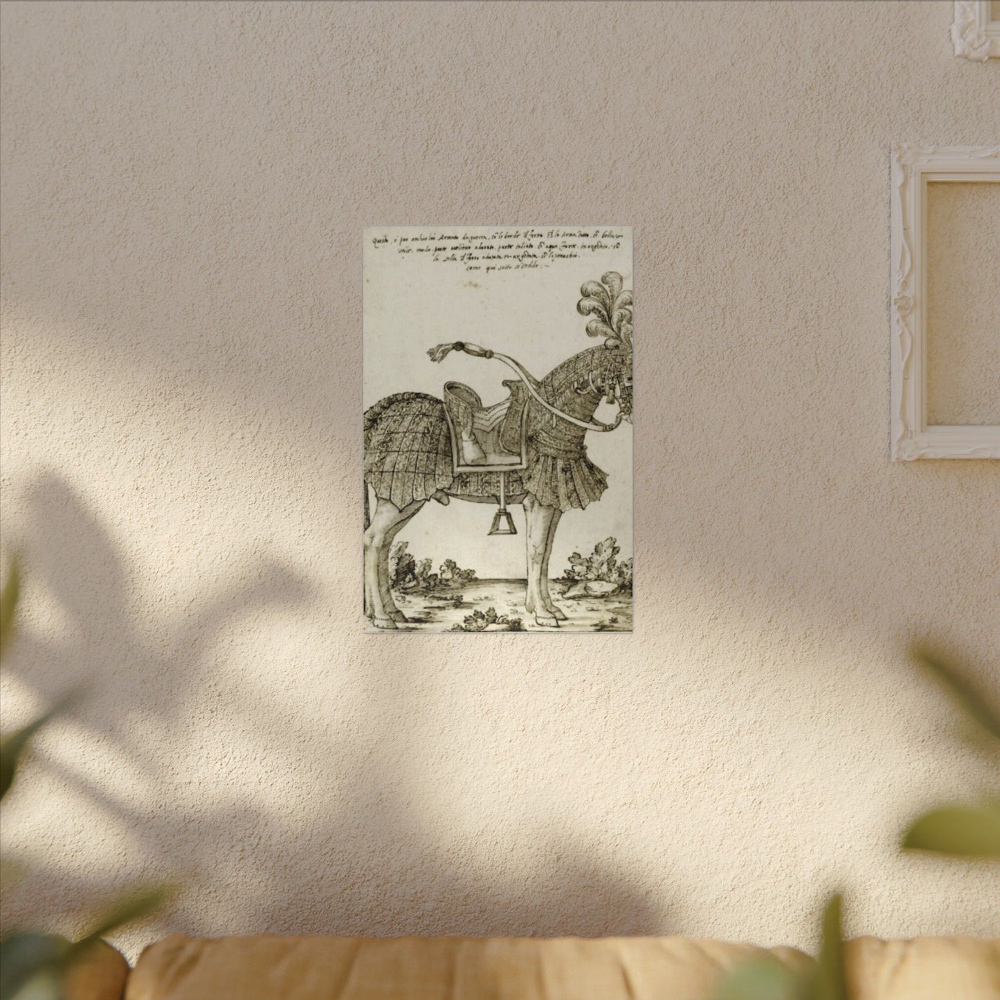 Renaissance Horse Illustration Matte Canvas Print