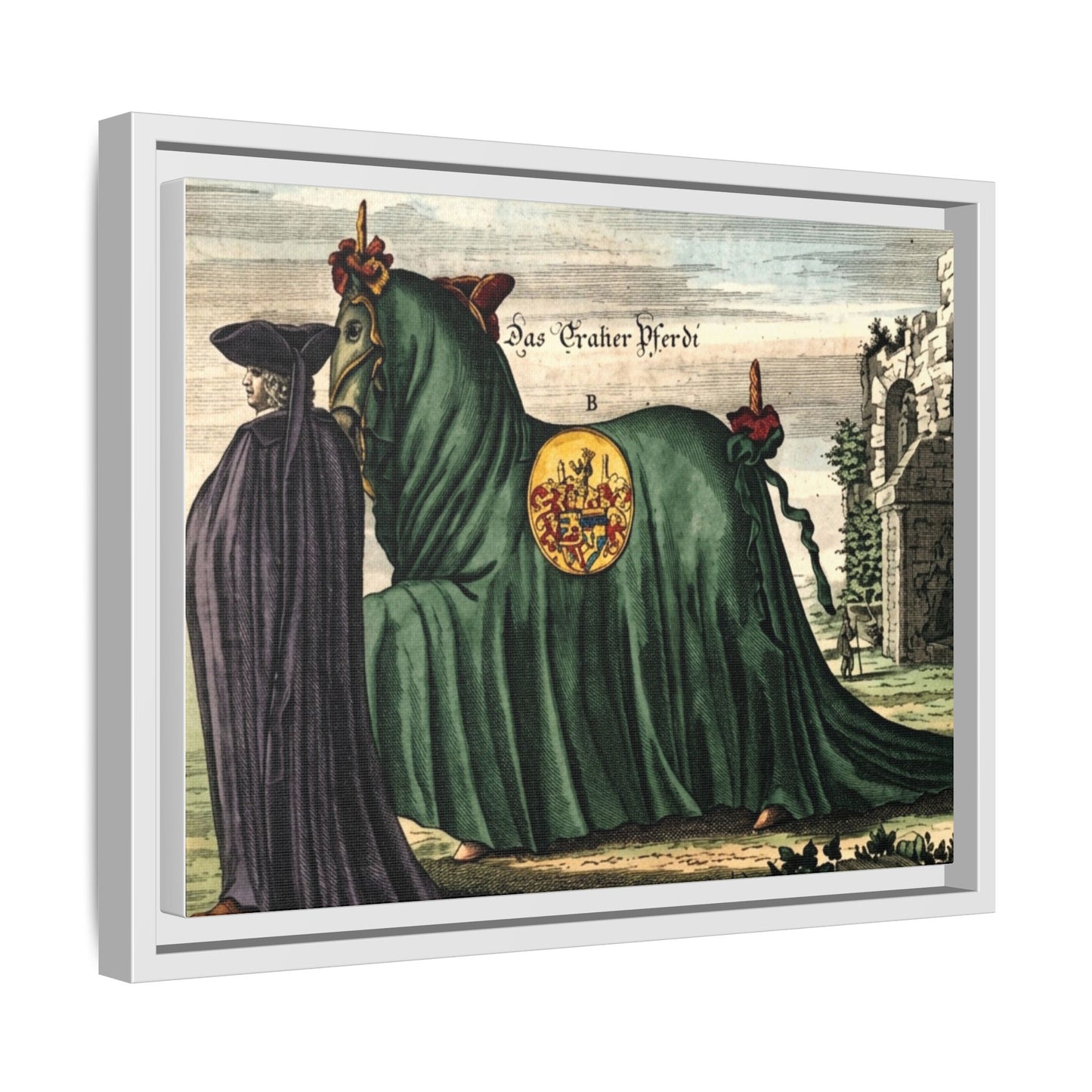 Framed Matte Canvas — 'Graher Pferdi' Parade Horse Illustration