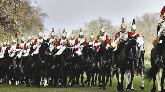 British Household Cavalry Canvas Print — "Yesterday, Today, and Tomorrow the British Household Cavalry Rides"