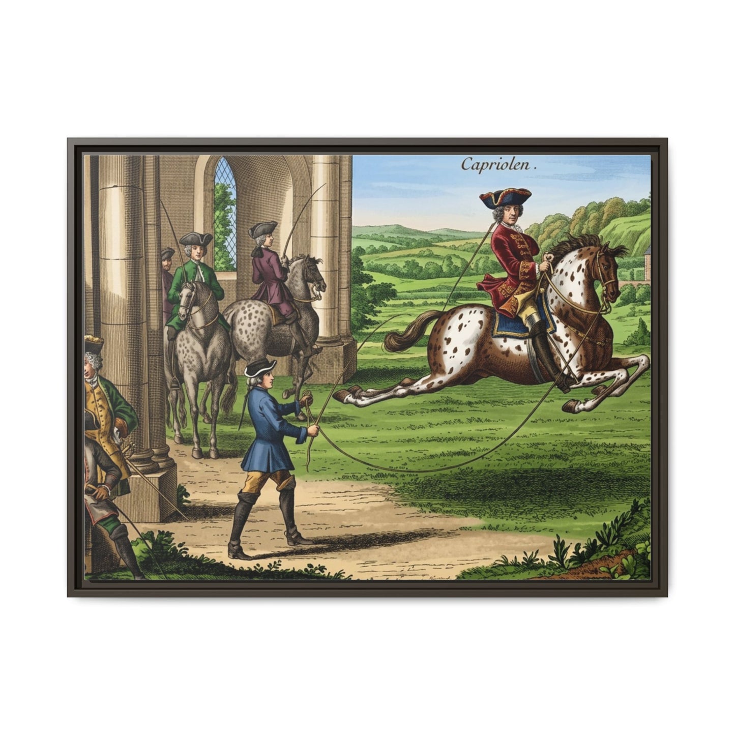 Equestrian Capriole Matte Canvas Print — Framed Historical Horse Art