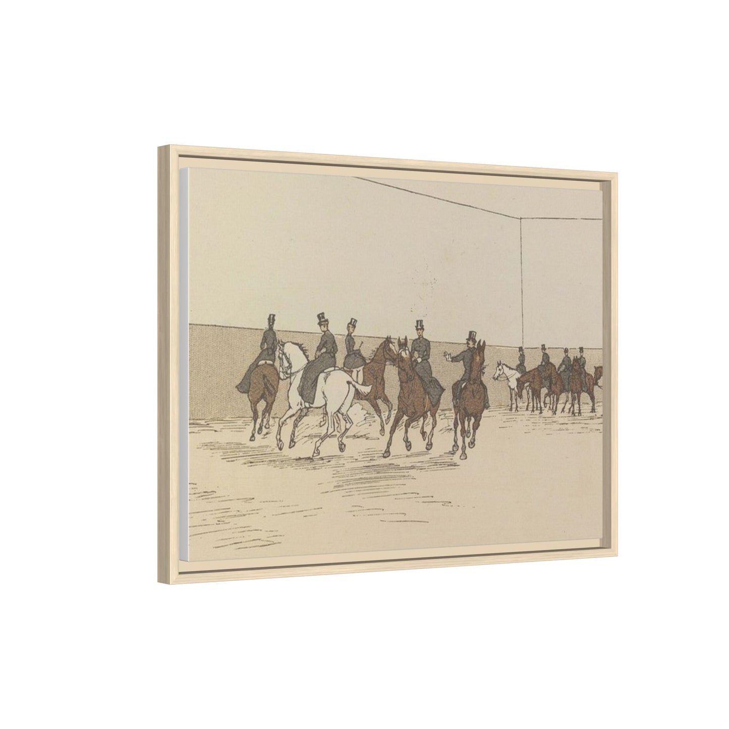 Parisian Riding School 1800s Matte Canvas Framed Wall Art
