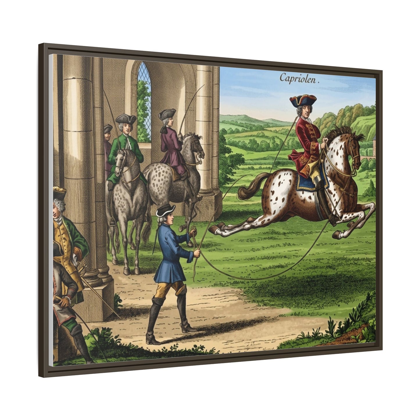 Equestrian Capriole Matte Canvas Print — Framed Historical Horse Art