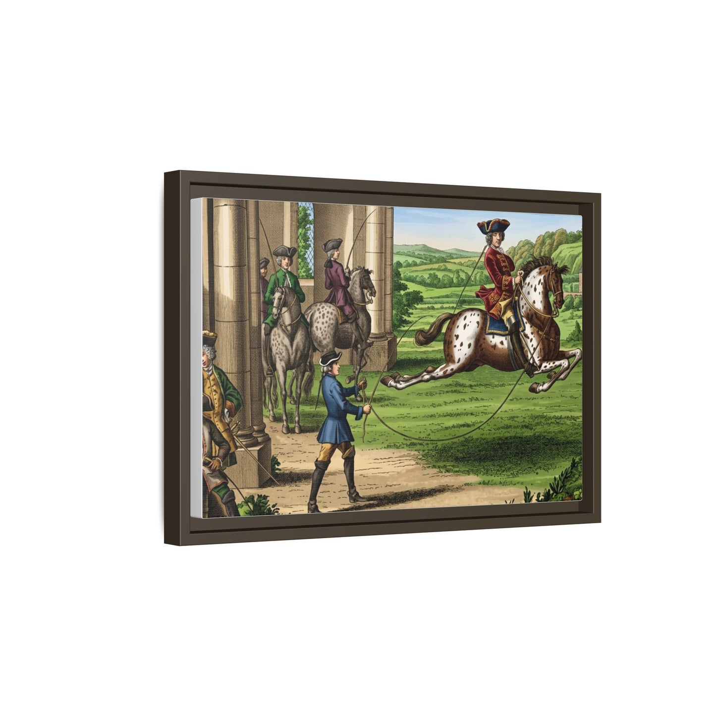 Equestrian Capriole Matte Canvas Print — Framed Historical Horse Art