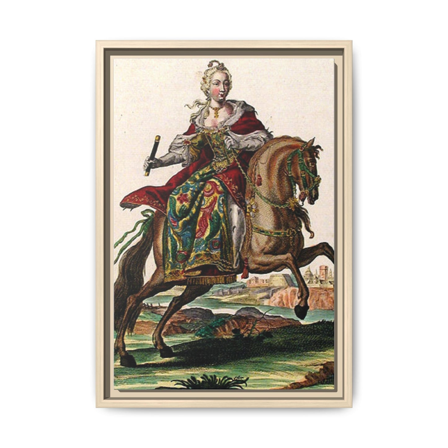 Framed Equestrian Canvas — Maria Anna Archiducissa Austriae Wall Art