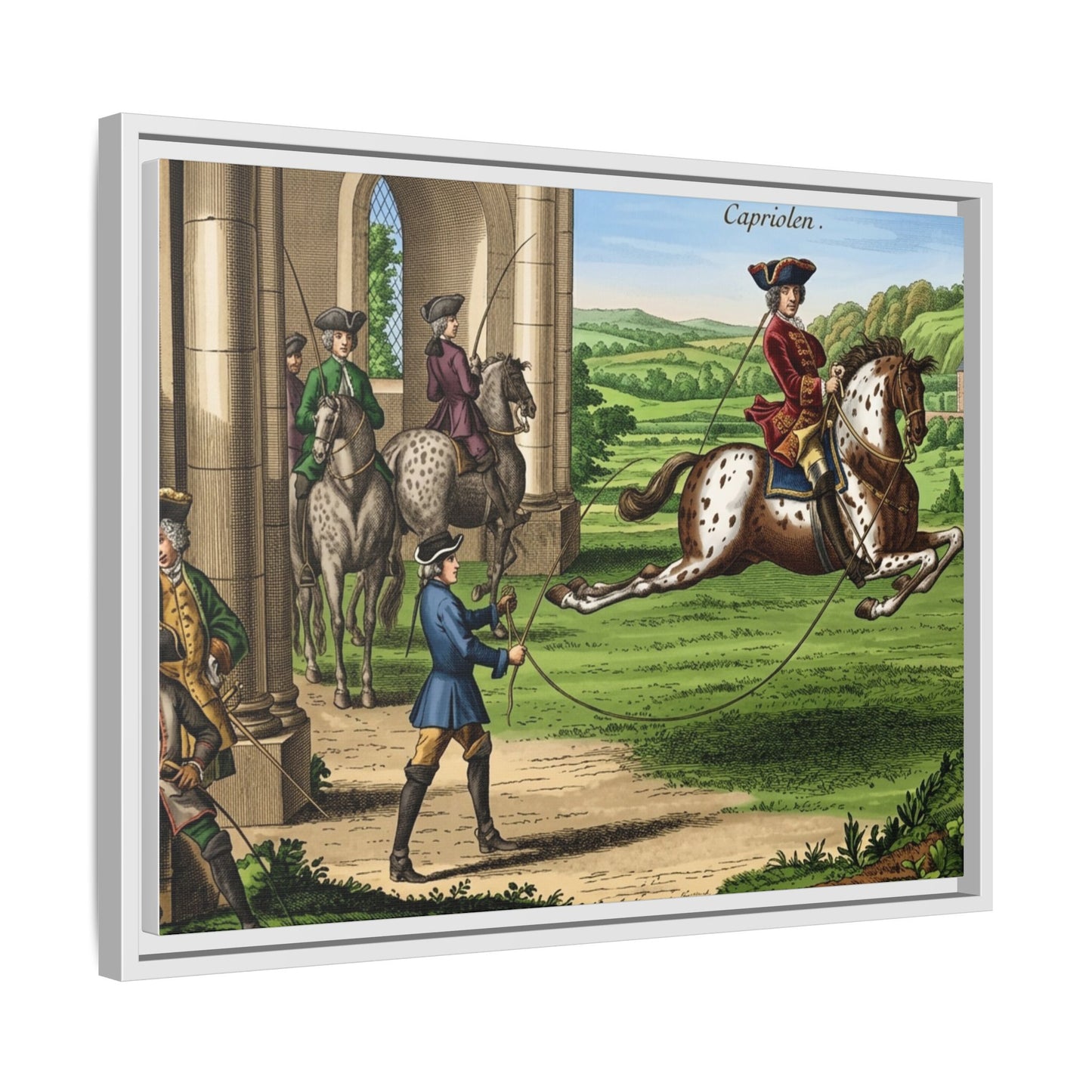 Equestrian Capriole Matte Canvas Print — Framed Historical Horse Art