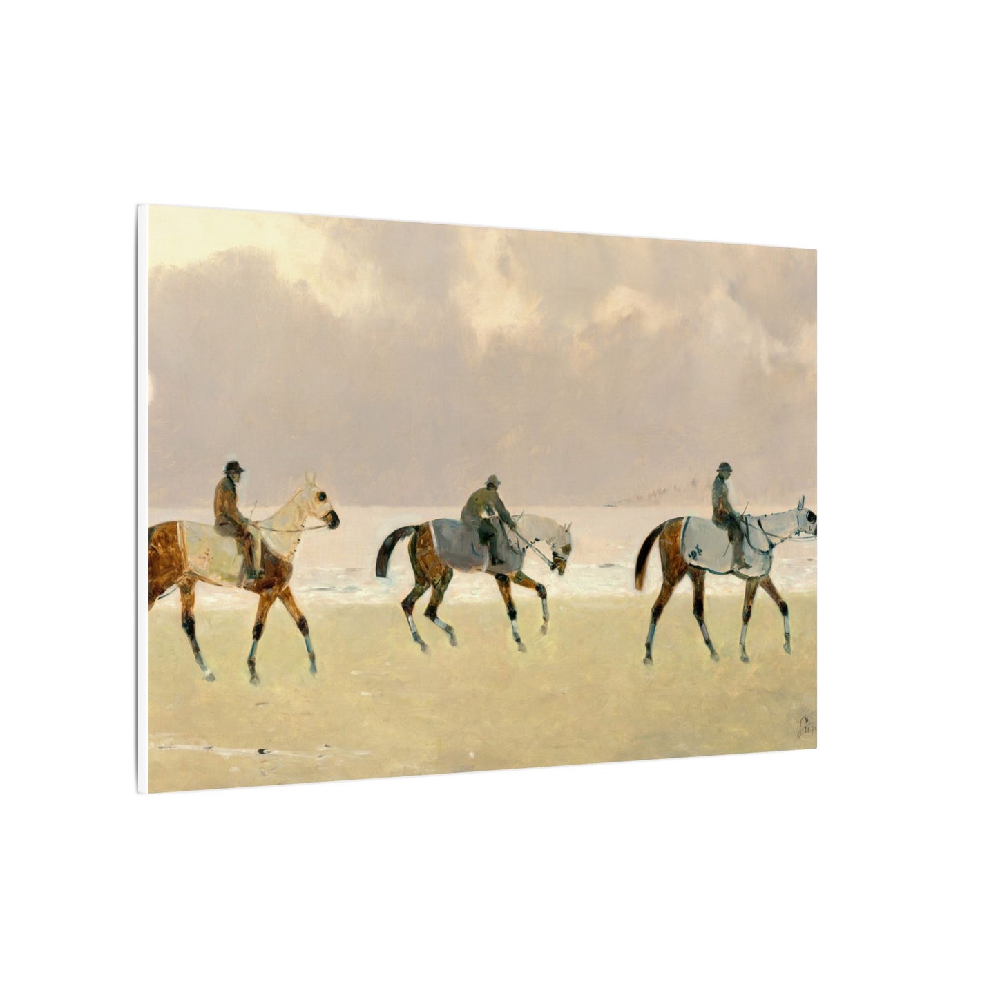 Equestrian Beach Ride Stretched Canvas — Riders on the Beach at Dieppe
