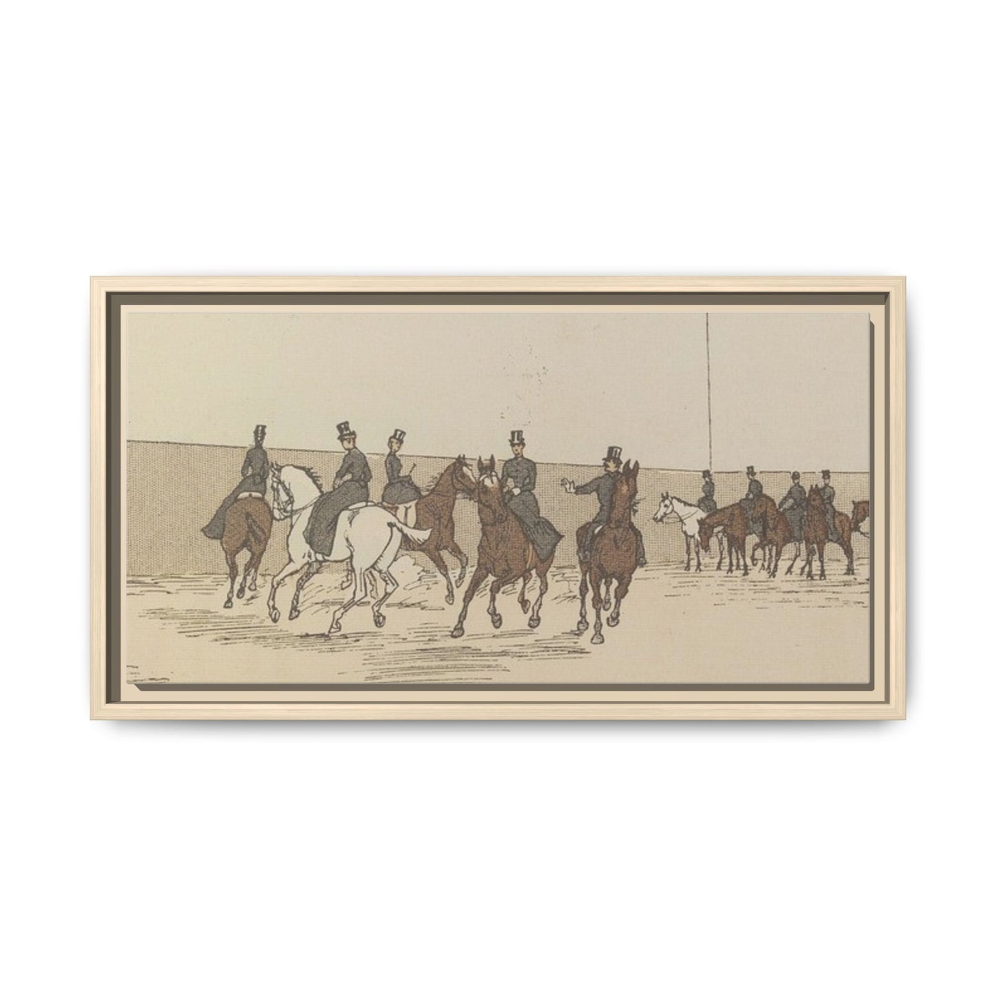 Parisian Riding School 1800s Matte Canvas Framed Wall Art
