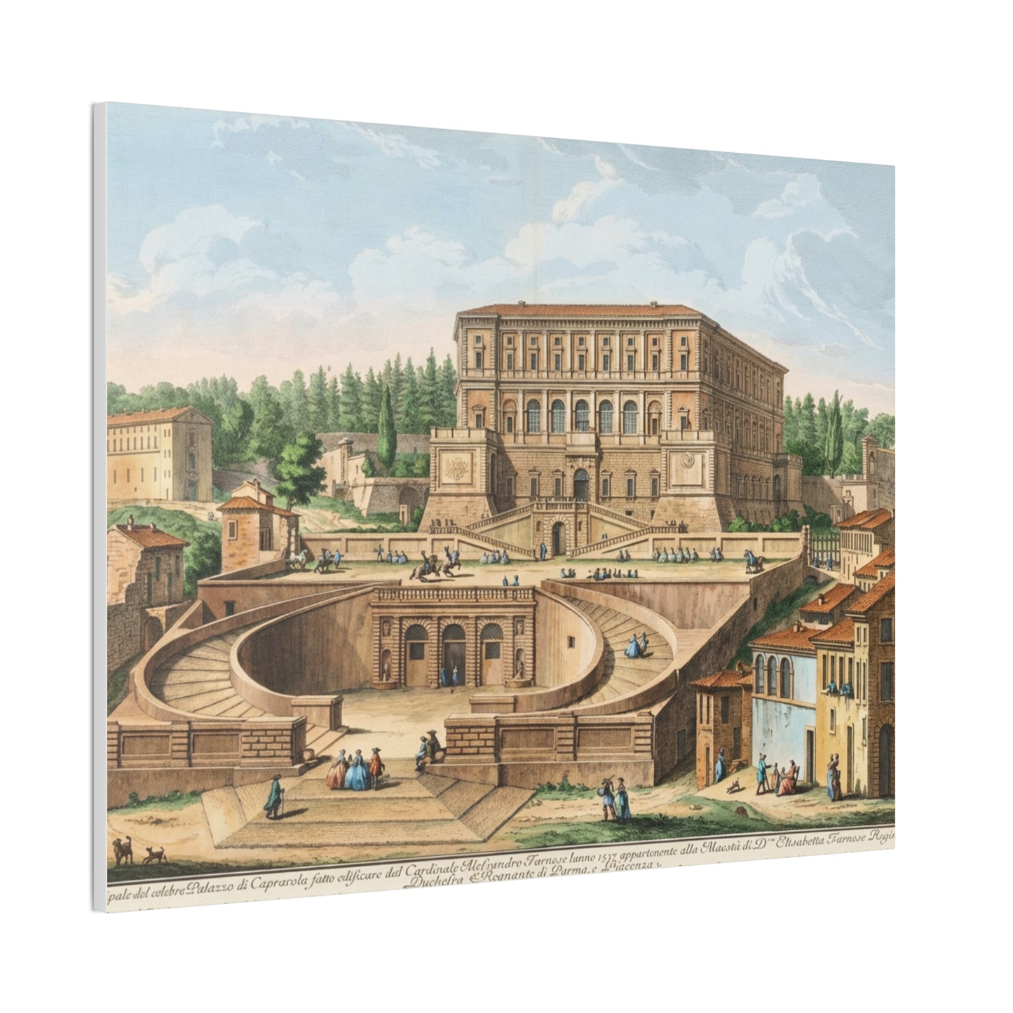 Renaissance Italian Villa Horsemen Canvas Print