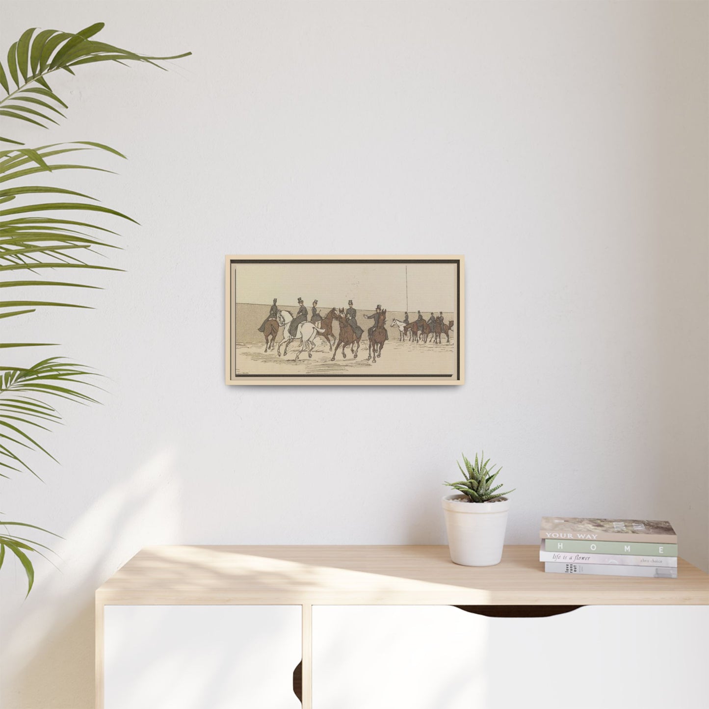 Parisian Riding School 1800s Matte Canvas Framed Wall Art