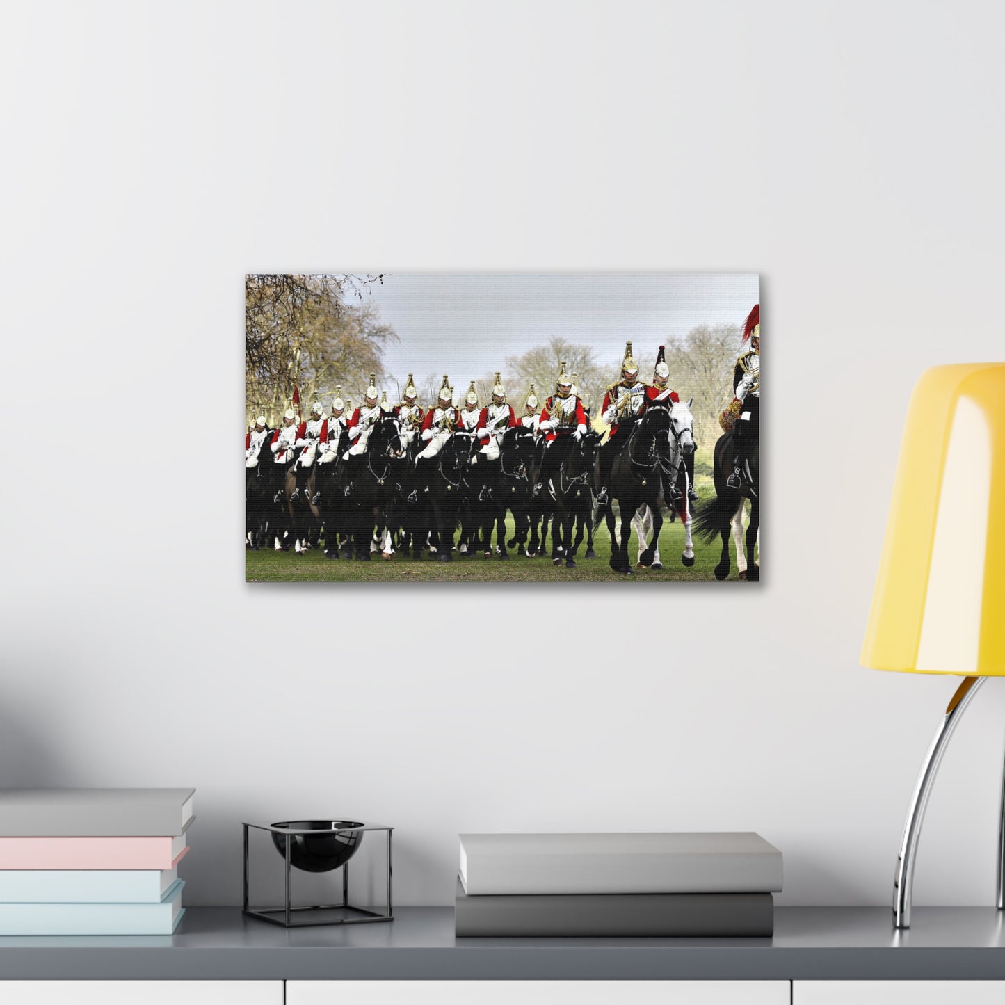 British Household Cavalry Canvas Print — "Yesterday, Today, and Tomorrow the British Household Cavalry Rides"