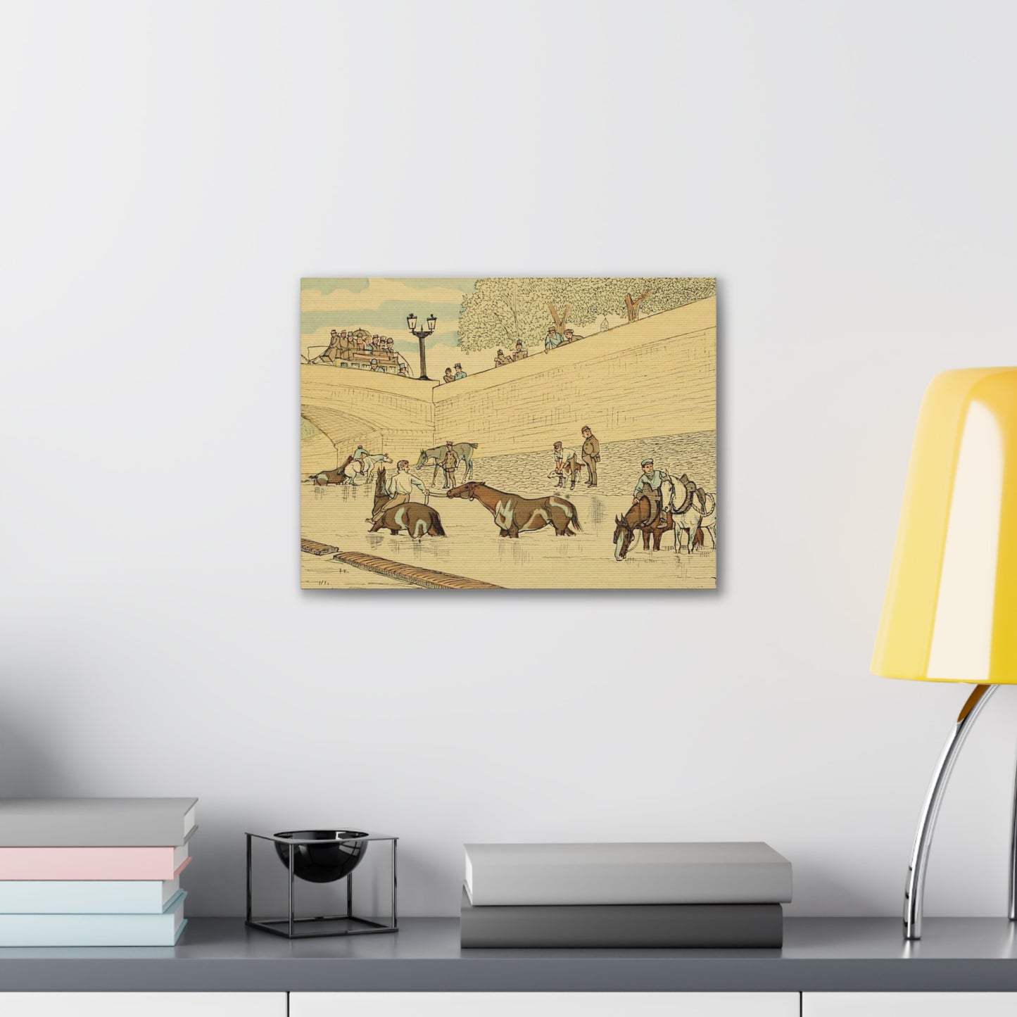 Paris Seine Horses Canvas Print — Stretched 0.75"