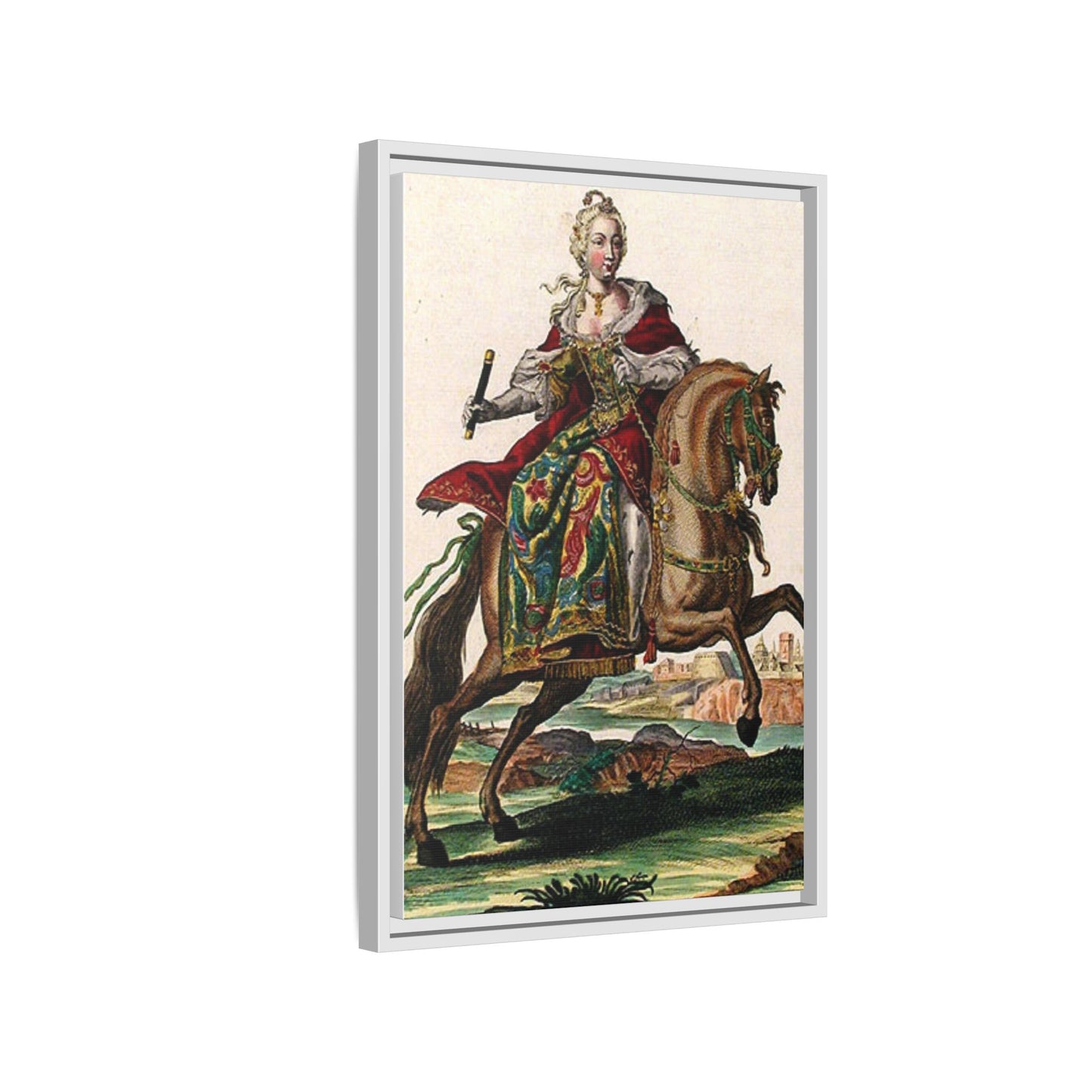 Framed Equestrian Canvas — Maria Anna Archiducissa Austriae Wall Art