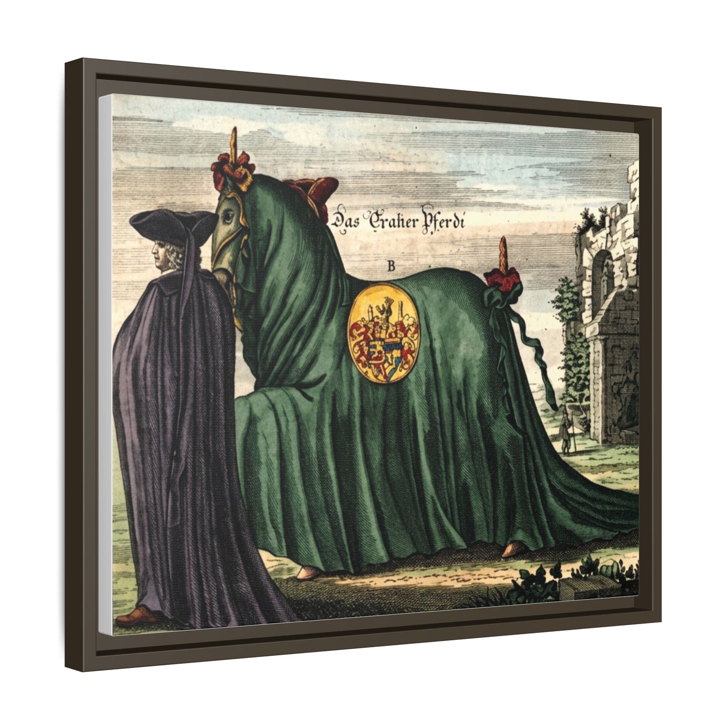 Framed Matte Canvas — 'Graher Pferdi' Parade Horse Illustration