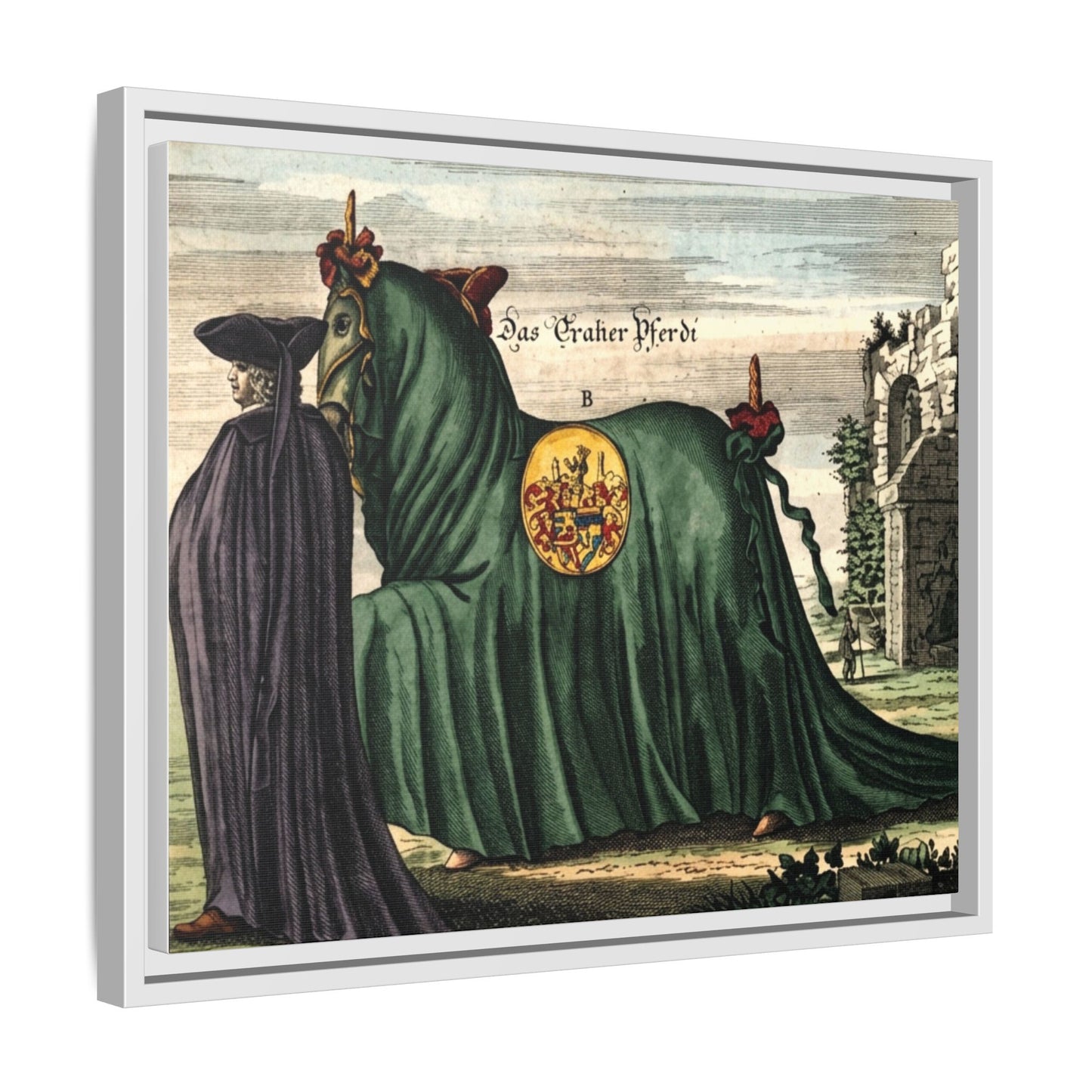 Framed Matte Canvas — 'Graher Pferdi' Parade Horse Illustration