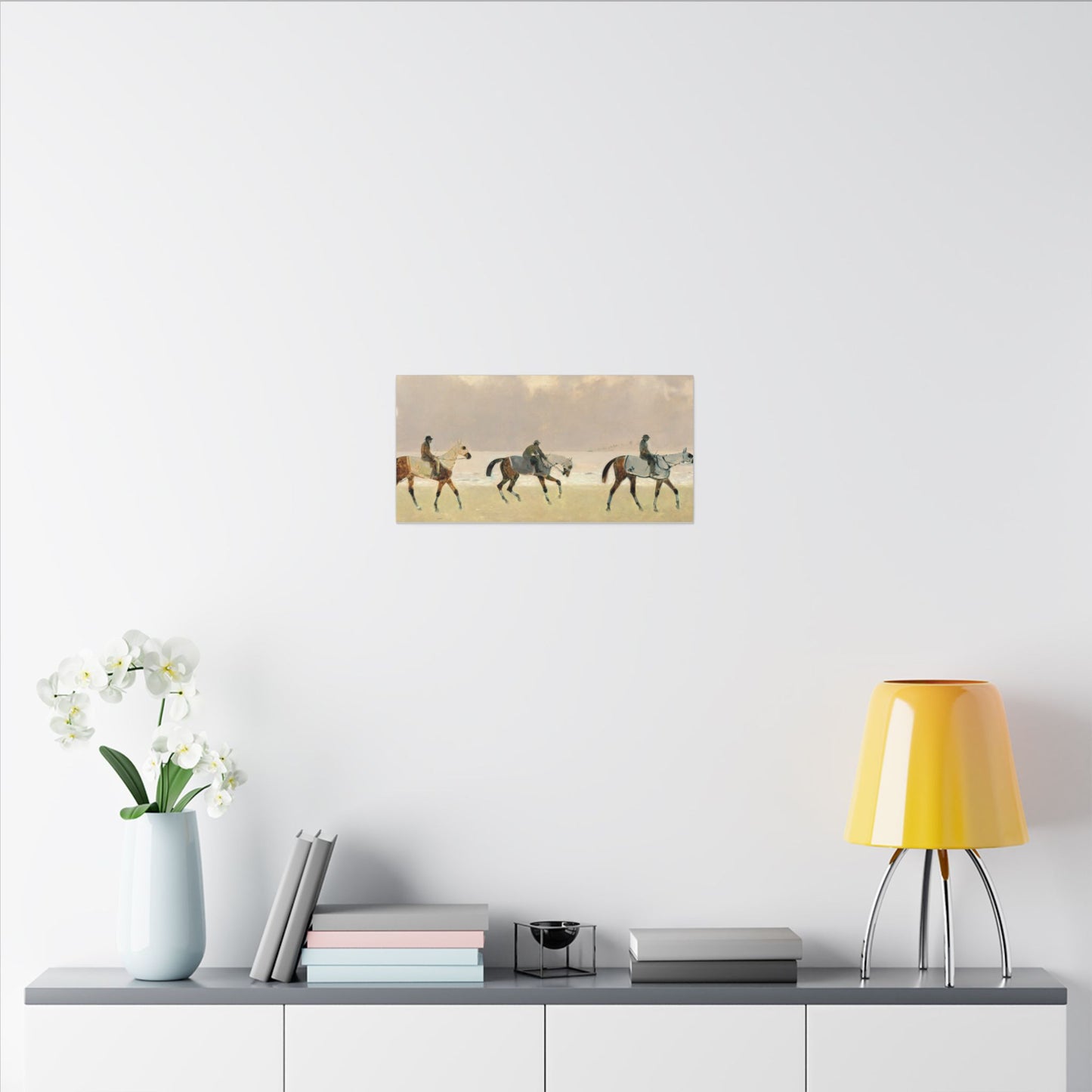 Equestrian Beach Ride Stretched Canvas — Riders on the Beach at Dieppe