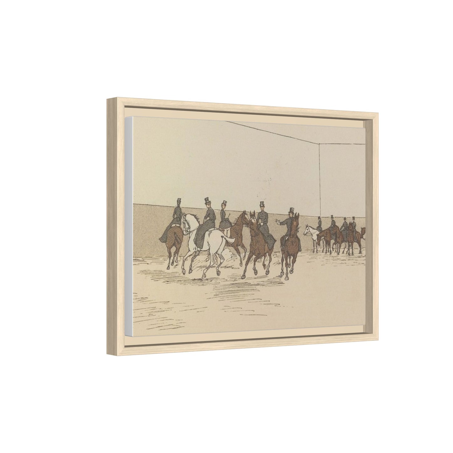 Parisian Riding School 1800s Matte Canvas Framed Wall Art
