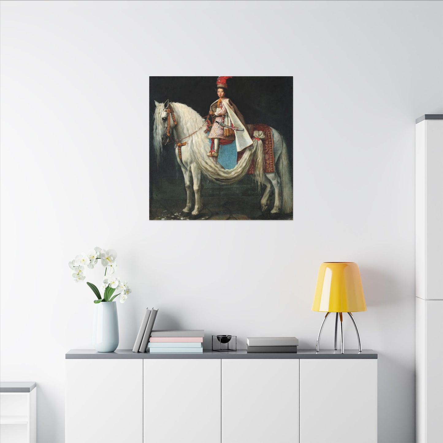 Canvas Wall Art - Young aristocrat Riding his Spanish Neapolitan Cross
