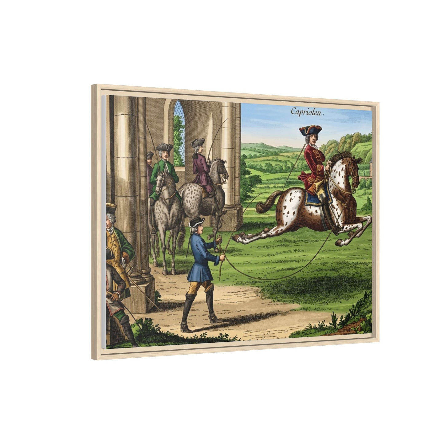 Equestrian Capriole Matte Canvas Print — Framed Historical Horse Art