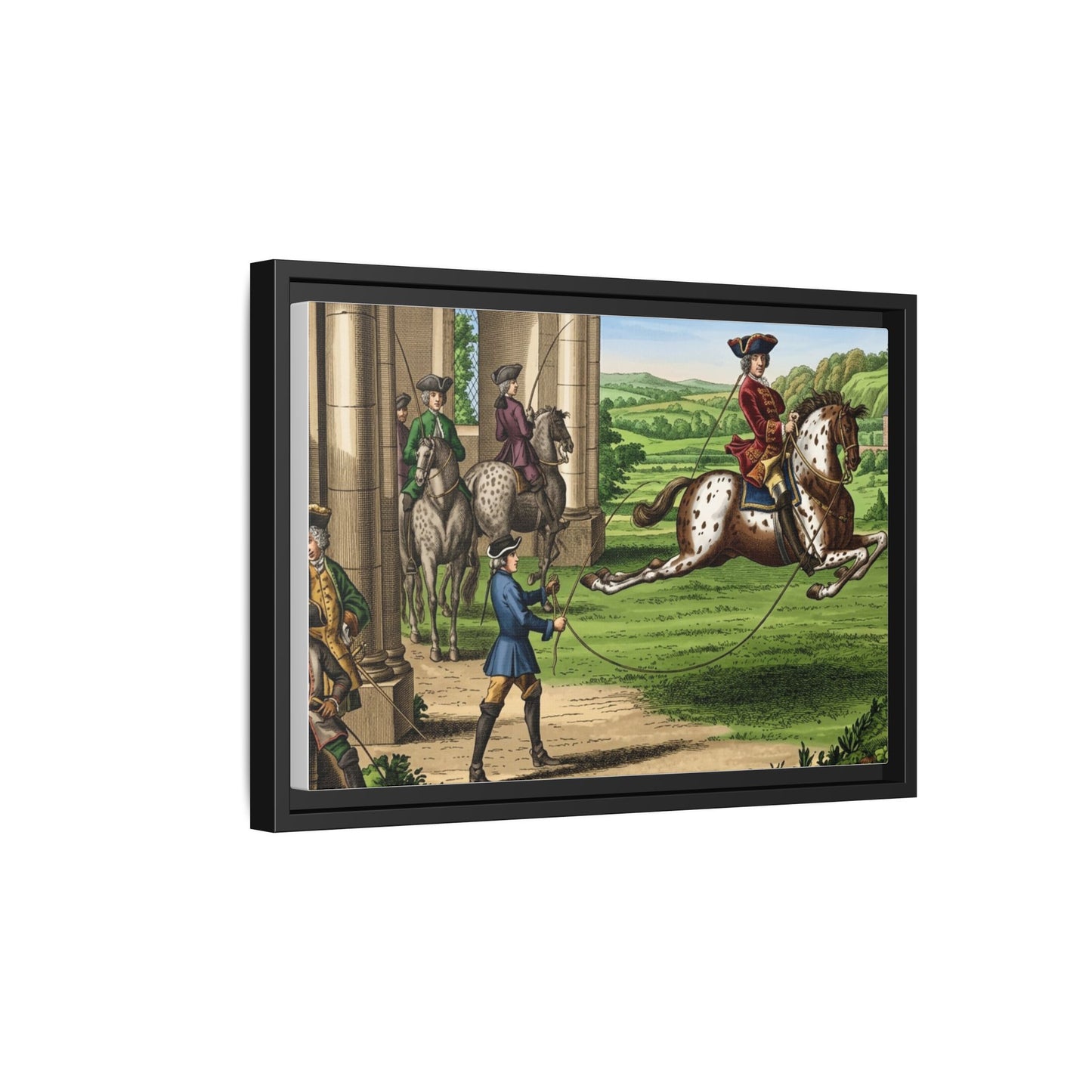 Equestrian Capriole Matte Canvas Print — Framed Historical Horse Art