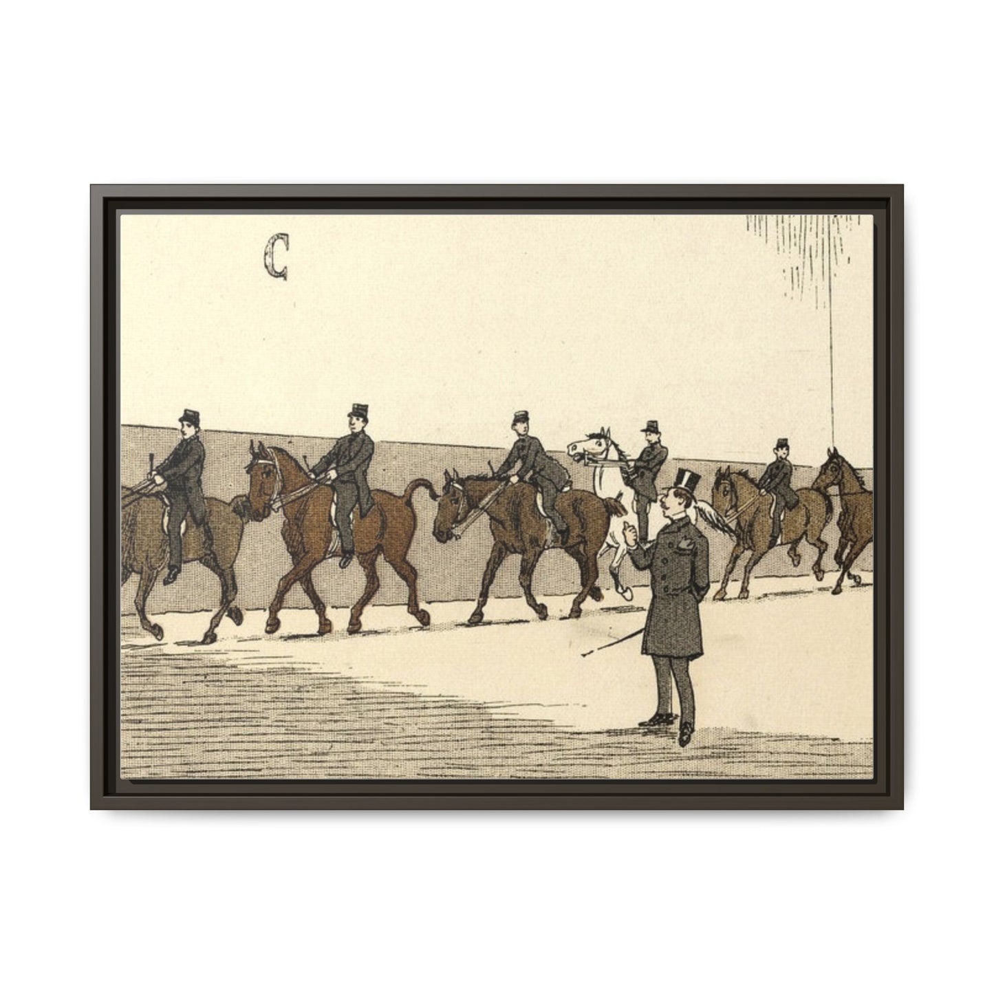 Parisian Riding School 1800s Instructor Matte Canvas Framed