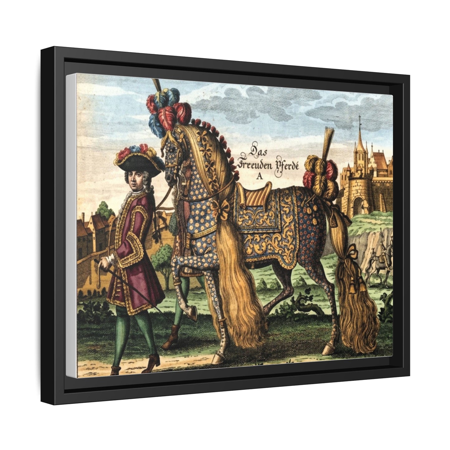 Das Freuden Pferde Matte Canvas Print — Framed Decorative Horse Art