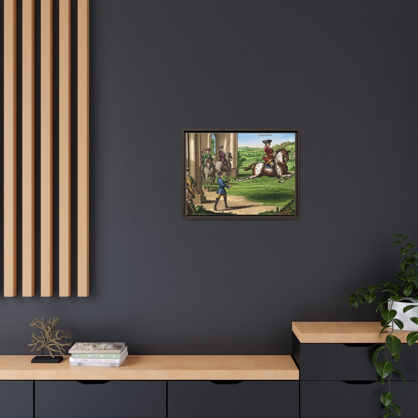 Equestrian Capriole Matte Canvas Print — Framed Historical Horse Art