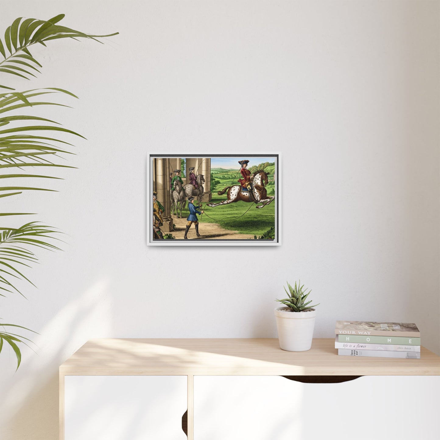 Equestrian Capriole Matte Canvas Print — Framed Historical Horse Art